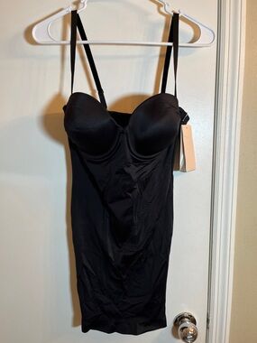 Victoria's Secret Black Strapless Shaping Slip with Removable Straps
